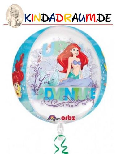 Princess Folienballon Ariel die Meerjungfrau Rund 45 cm