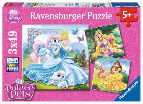 Ravensburger 93465 Puzzle Disney Belle, Cinderella und Rapunzel, 3x49 Teile