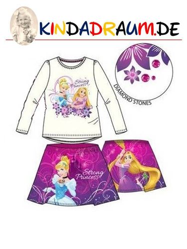 Princess Langarm Shirt & Rock weiß / lila Rapunzel & Cinderella