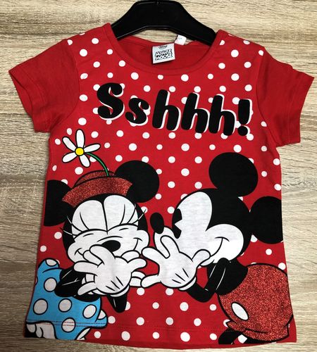 Minnie / Mickey Maus T-Shirt rot 100 % Baumwolle