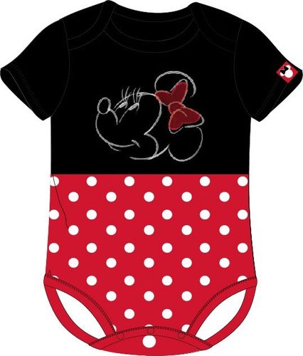 Minnie Maus Baby Body schwarz / rot 100 % Baumwolle