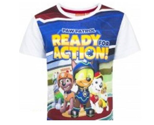 Paw Patrol T-Shirt weiß Ready for Action Rocky, Zuma, Chase, Marshall & Rubble 100 % Baumwolle