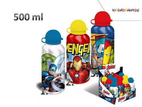 Avengers Aluminium Trinkflasche silber, rot oder blau 500ml