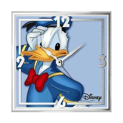 Donald Duck Uhr ''Tischuhr'' 13 x 13 cm mit 999 Silber veredelt