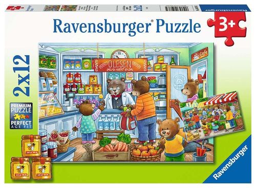 Ravensburger Puzzle 050765 Komm wir gehen einkaufen 3+ Jahre 2x12 Teile