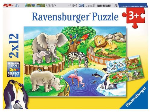 Ravensburger Puzzle 076024 Tiere im Zoo 3+ Jahre 2x12 Teile