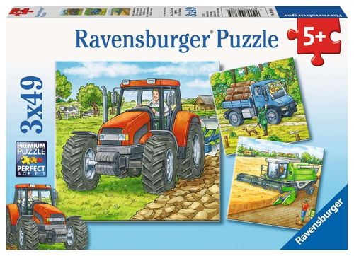 Ravensburger Puzzle 093885 Große Landmaschinen 5+ Jahre 3x49 Teile