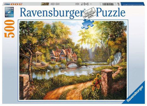 Ravensburger Puzzle 165827 Cottage am Fluß 500 Teile