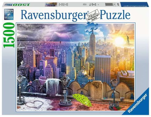 Ravensburger Puzzle 160082 New York, im Winter & Sommer 1500 Teile