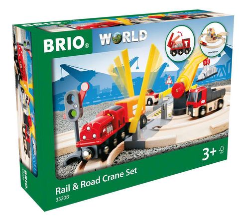 Brio 33208 Straßen und Schienen Kran Set 3+ Jahre