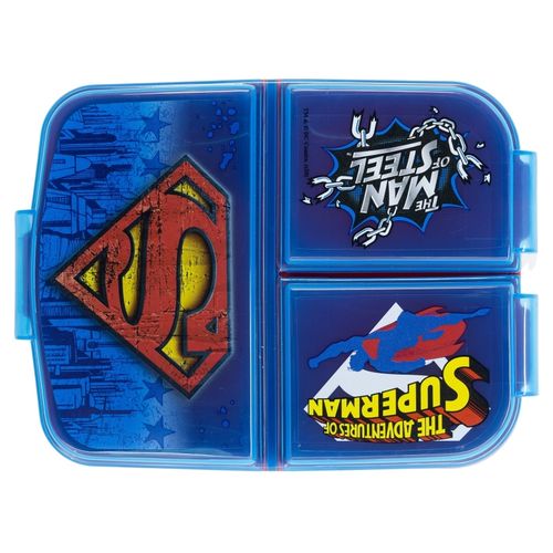 Superman Kinder Brotdose / Lunchbox / Sandwichbox unterteilt