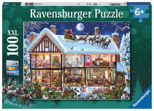 Ravensburger Puzzle 129966 Weihnachten zu Hause 6+ Jahre 100 Teile XXL