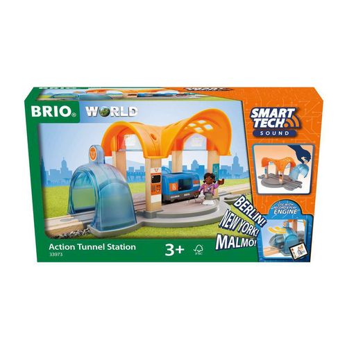 Brio 33973 Smart Tech Sound Bahnhof Action Tunnel Set 3+Jahre