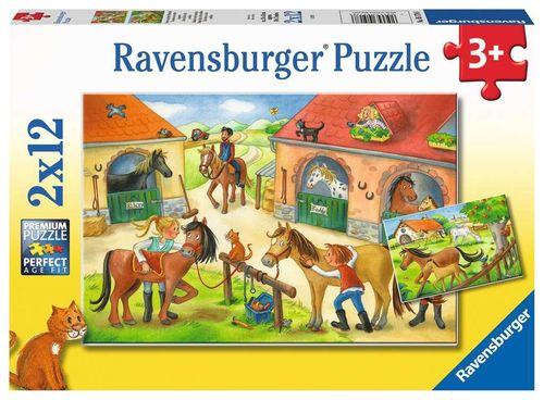 Ravensburger Puzzle 051786 Ferien auf dem Pferdehof  3+ Jahre 2x12 Teile