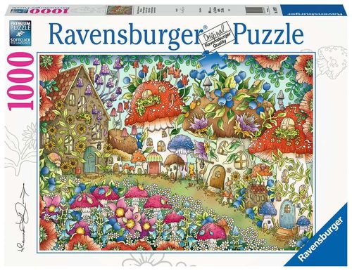 Ravensburger Puzzle 169979 Niedliche Pilzhäuschen in der Wies 1000 Teile