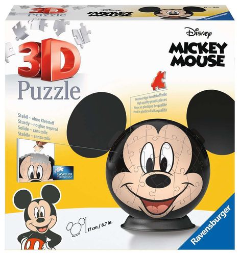 Ravensburger 11761 Disney Mickey Mouse mit Ohren Puzzleball 3D Puzzle 6-99 Jahre