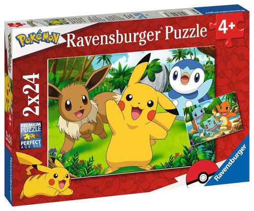 Ravensburger Puzzle 056682 Pokemon Pikachu und seine Freunde 4+ Jahre 2x24 Teile
